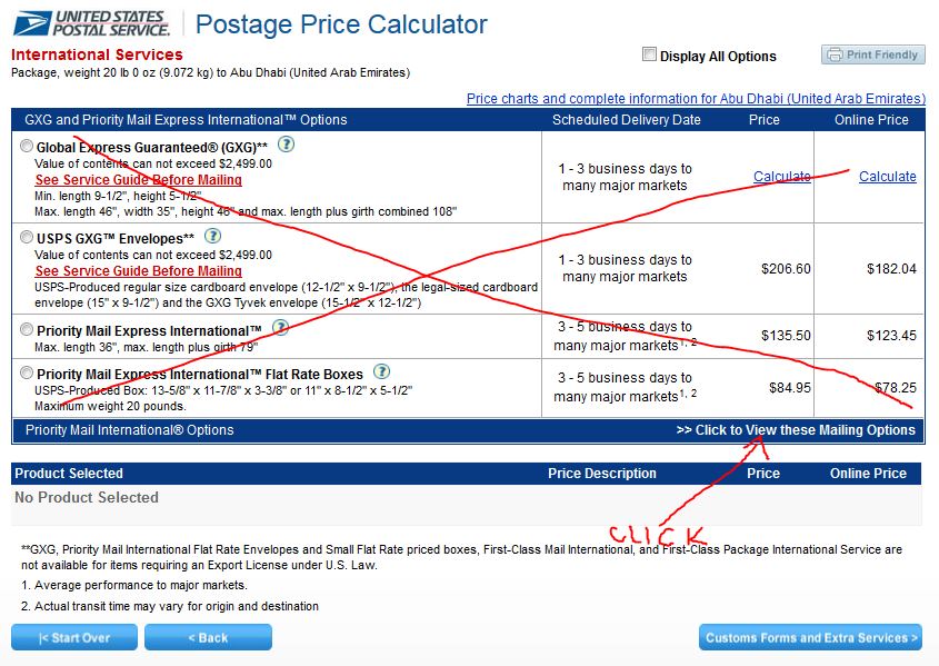 GoodVac US Postal Service rate calculation
